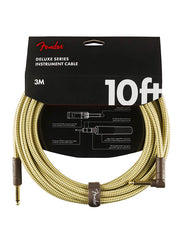 Fender instrument cable, 10ft, 1x angled, tweed