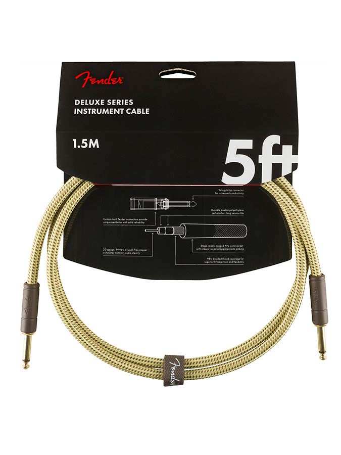 Fender instrument cable, 5ft, tweed