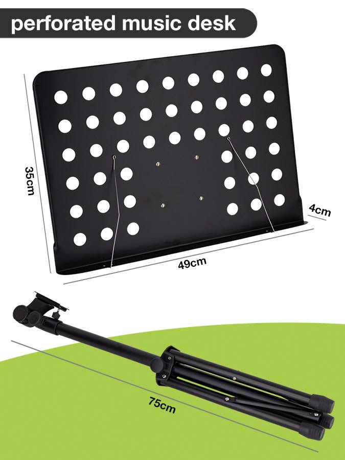 Boston OMS-285 metalen orkestlessenaar met geperforeerd afneembaar blad, 49x34cm, bulk verpakt (met indiv. doos)