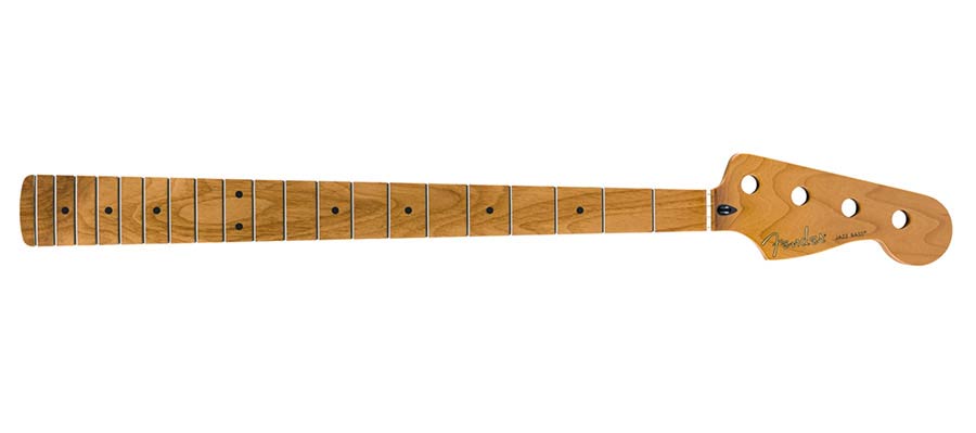 Fender roasted maple Jazz Bass neck, 20 medium jumbo frets, 9.5" radius, maple, C shape, MIM