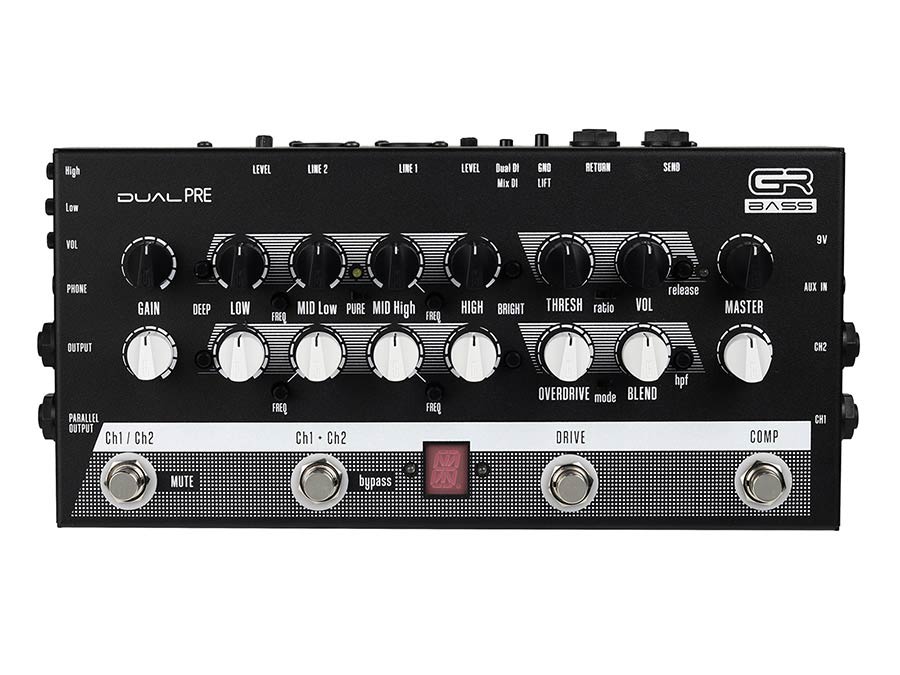 GR Bass DUALPRE tweekanaals basvoorversterkerpedaal