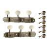 Allparts TK0700007 Gotoh Vintage Deluxe stemmechanieken op strip, 3 links + 3 rechts, 70 mm, verouderd nikkel