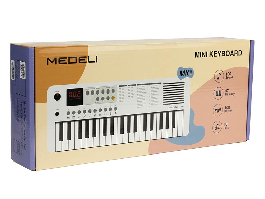 keyboard, 37 mini-size keys, with USB-C cable for power supply, 1 x 2 W - pink