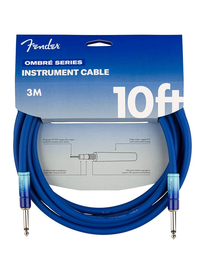 Fender 10ft Ombré cable, belair blue