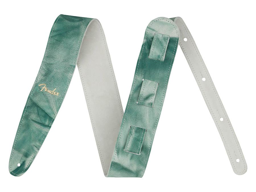 Fender tie dye leather strap, sage green