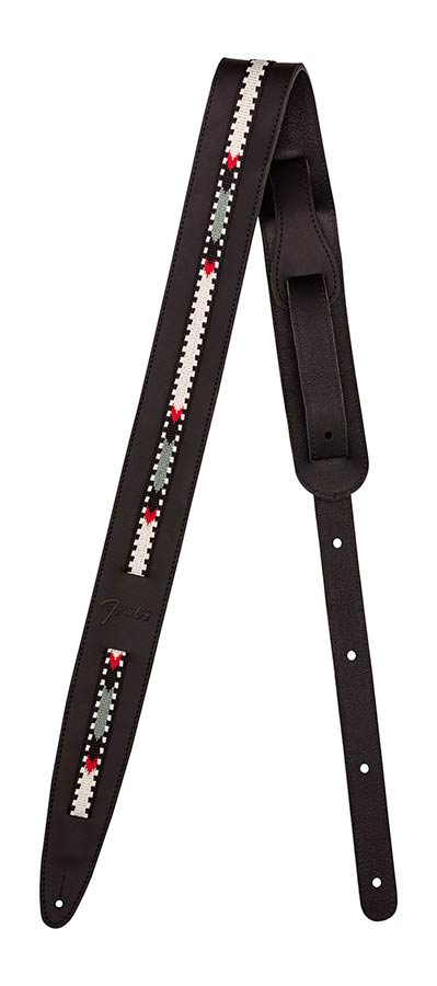 Fender Paramount acoustic leather strap, black