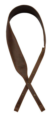 Fender Paramount banjo leather strap, brown