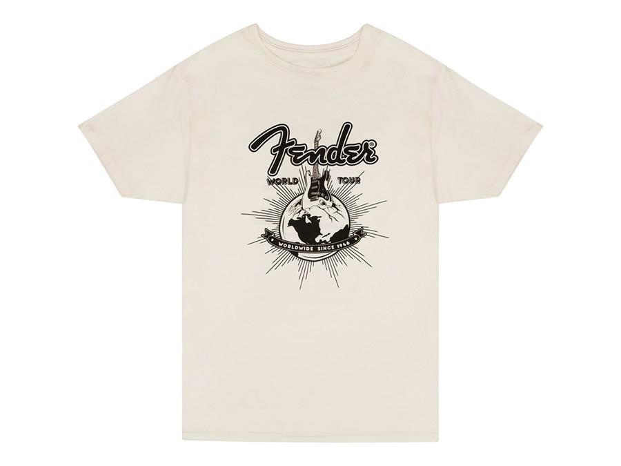 Fender world tour t-shirt, vintage white, XXL