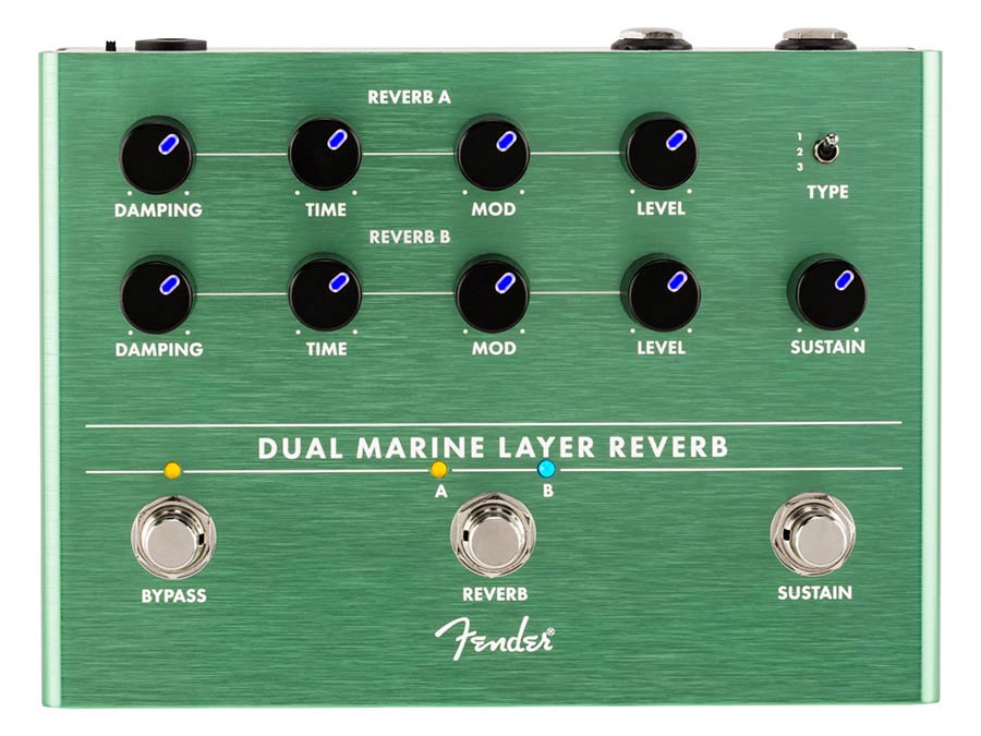 Fender Dual Marine Layer Reverb, effects pedal for guitar or bass