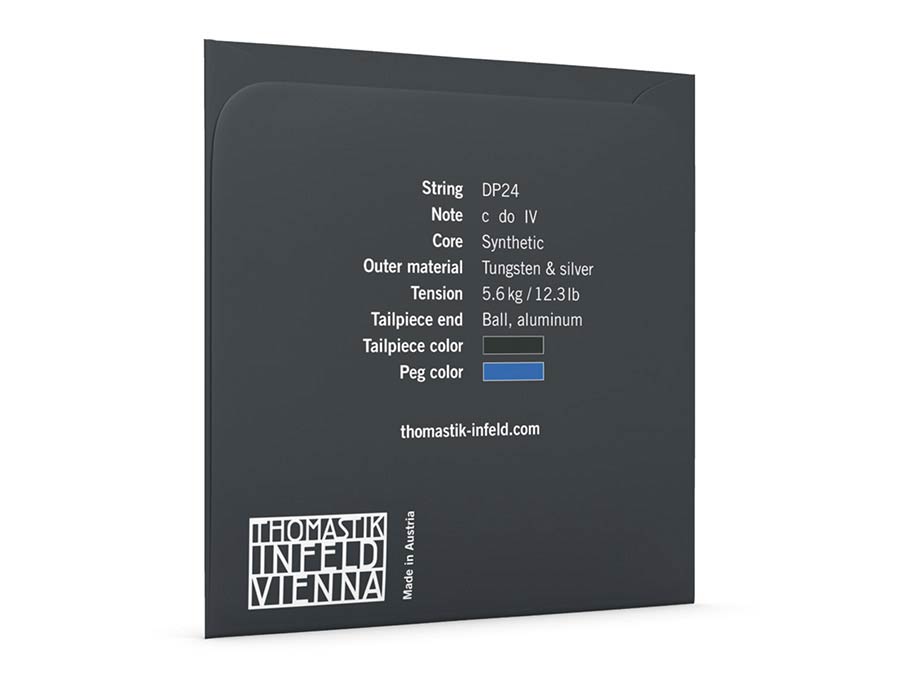 Thomastik-Infeld THDP-24 altvioolsnaar C-4 4/4 (snaarlengte 37-38cm) medium, synthetische kern, tungsten-zilver afbeelding 2