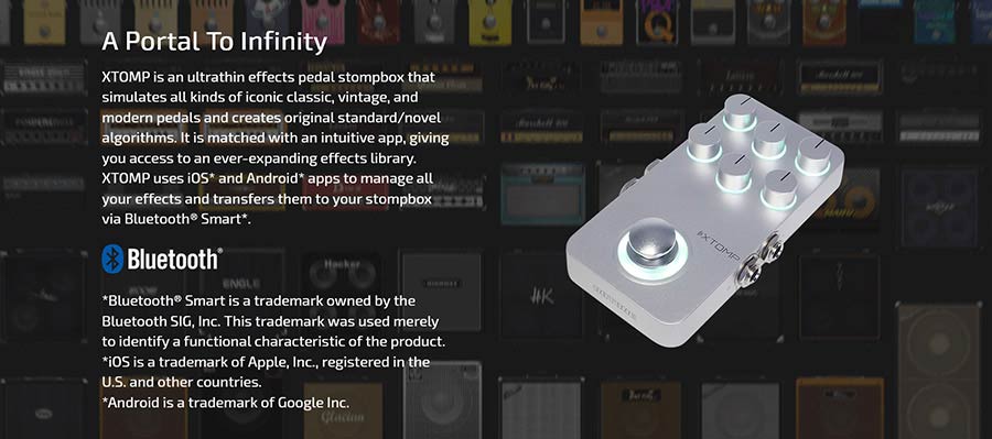 modeling multi-effect pedal XTOMP controlled by IOS or Android device (bluetooth)