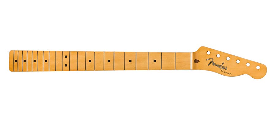 Fender 50's Esquire neck, 21 narrow tall frets, 7.25" maple fingerboard, U-shape