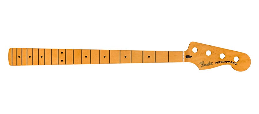 Fender Precision to Jazz Bass conversion neck, 20 medium jumbo frets, 12" maple fingerboard, MIM