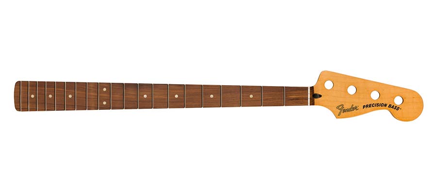 Fender Precision to Jazz Bass conversion neck, 20 medium jumbo frets, 12" pao ferro fingerboard, MIM