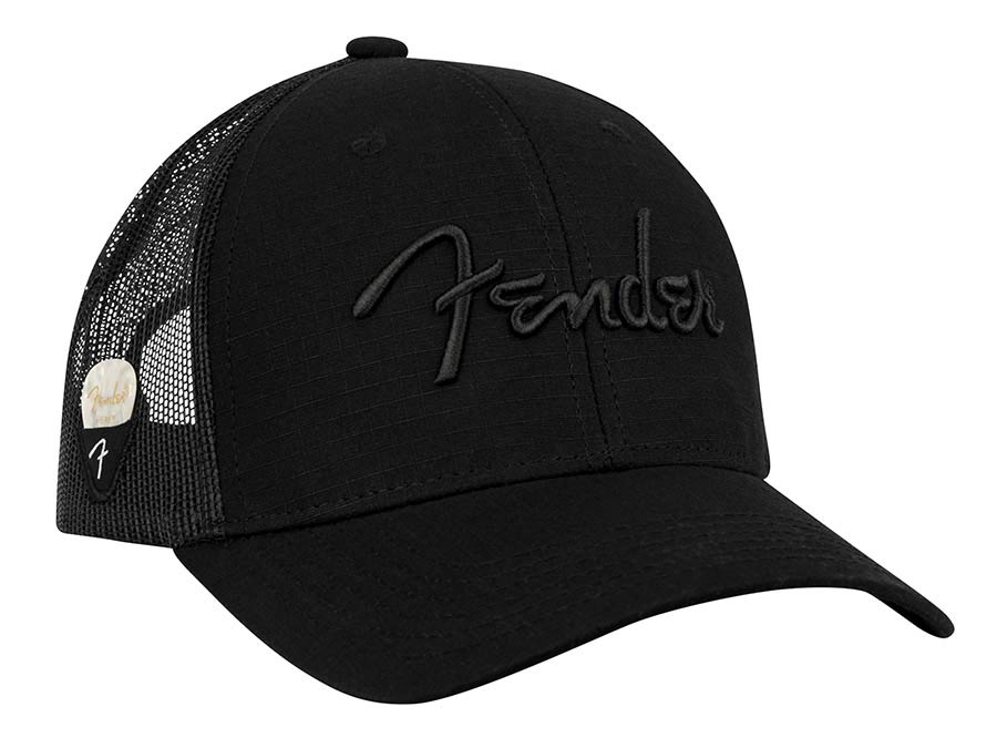 Fender snap back pick holder hat, black
