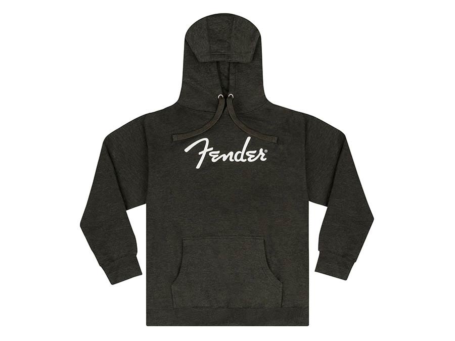 Fender Clothing spaghetti logo hoodie, grey heather, XL