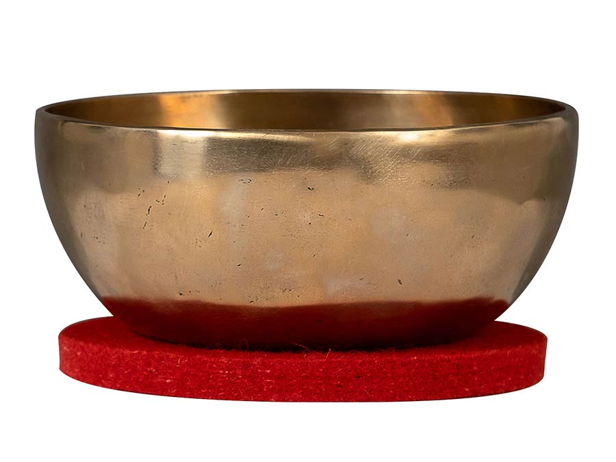 Sela Brass Singing Bowl 22cm, met klopper, viltring en katoenen tas