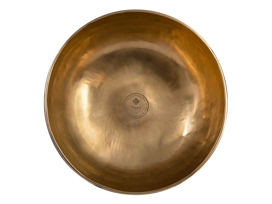 Sela Brass Singing Bowl 26cm, met klopper, viltring en katoenen tas