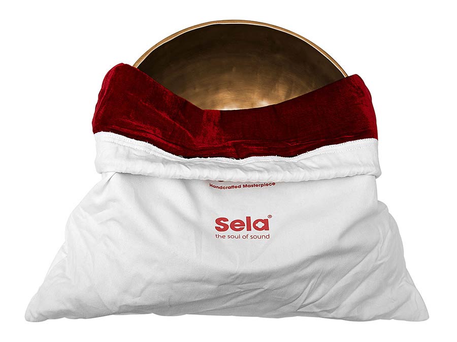 Sela Brass Singing Bowl 29cm, met klopper, viltring en katoenen tas