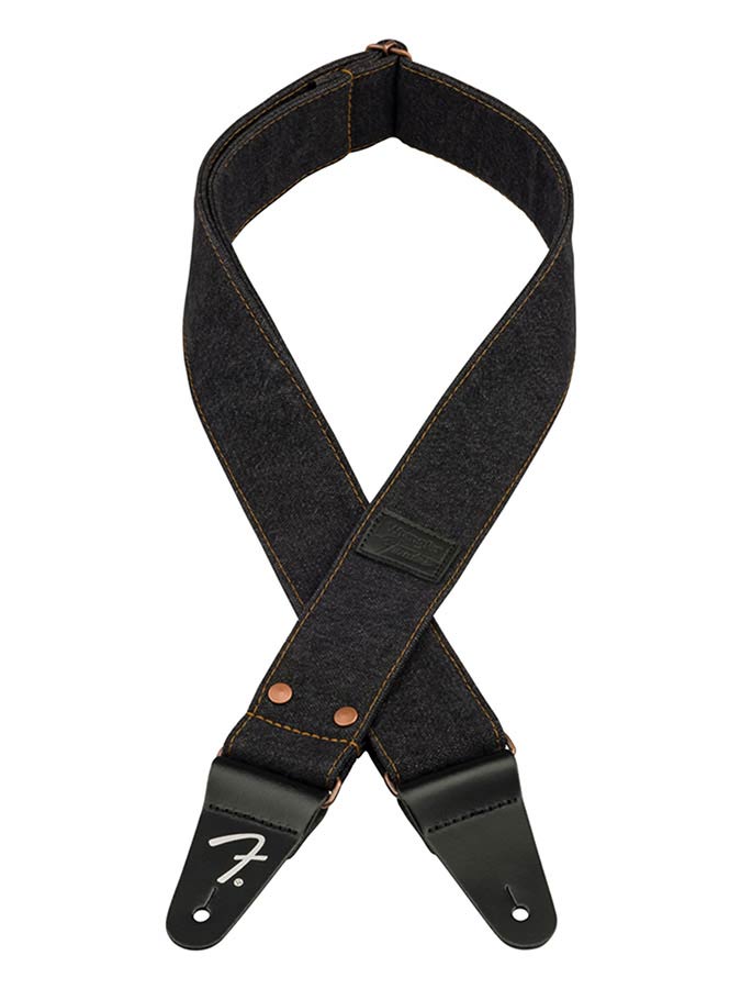 Fender Wrangler riveted denim strap, black