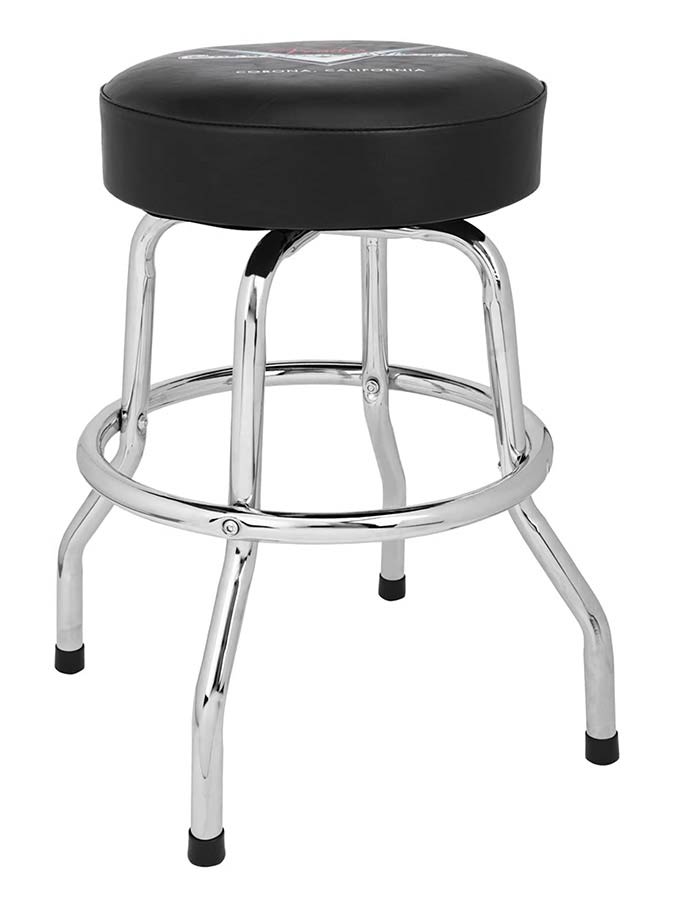 Fender Custom Shop chevron logo barstool, black/chrome, 24"