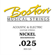 Boston BEN-025 losse .025-snaar voor elektrische gitaar – nickel roundwound