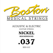 Boston BEN-037 losse .037-snaar voor elektrische gitaar – nickel roundwound