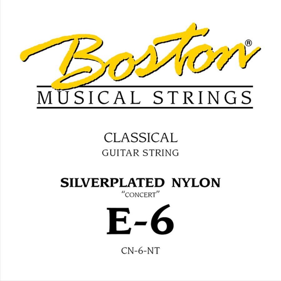 Boston CN-6-NT losse E6-snaar voor klassieke gitaar – verzilverd omwonden nylon, normale spanning