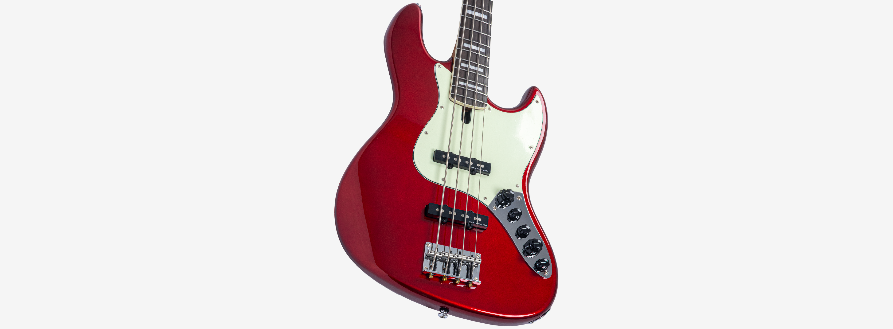 Sire V7N A4L Marcus Miller New Gen linkshandige 4-snarige actieve basgitaar candy apple red