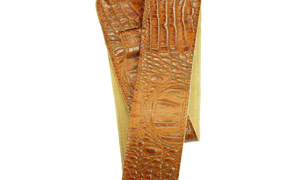 Lm-Products - LMLS304CBR - Classic leather brown 3 inch croc w/ stitching