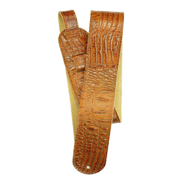 Lm-Products - LMLS304CBR - Classic leather brown 3 inch croc w/ stitching