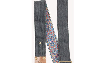 Lm-Products - LMVDNB - Vintage denim navy blue jacquard brass buckle belt loop
