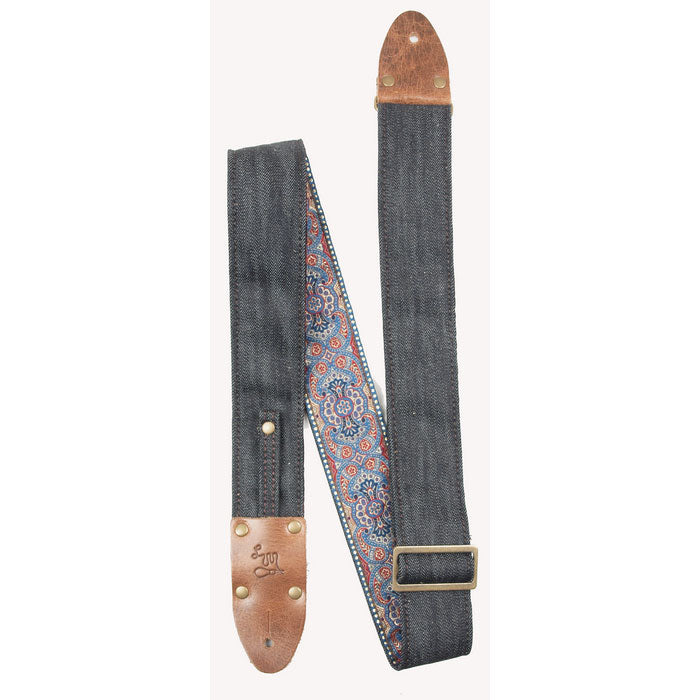Lm-Products - LMVDNB - Vintage denim navy blue jacquard brass buckle belt loop