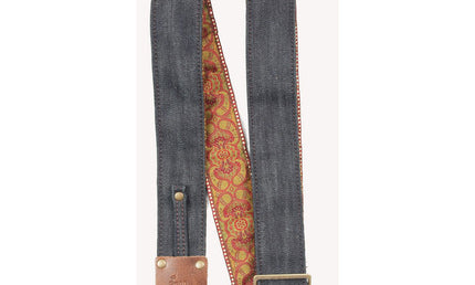 Lm-Products - LMVDNR - Vintage denim navy red jacquard brassbuckle belt loop