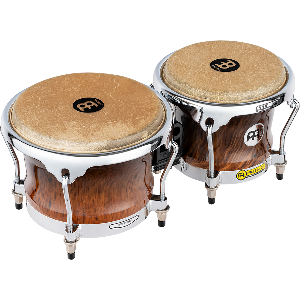 Meinl FWB400BB – Free Ride wood bongo – 7 en 8 1/2 inch – Brown Burl