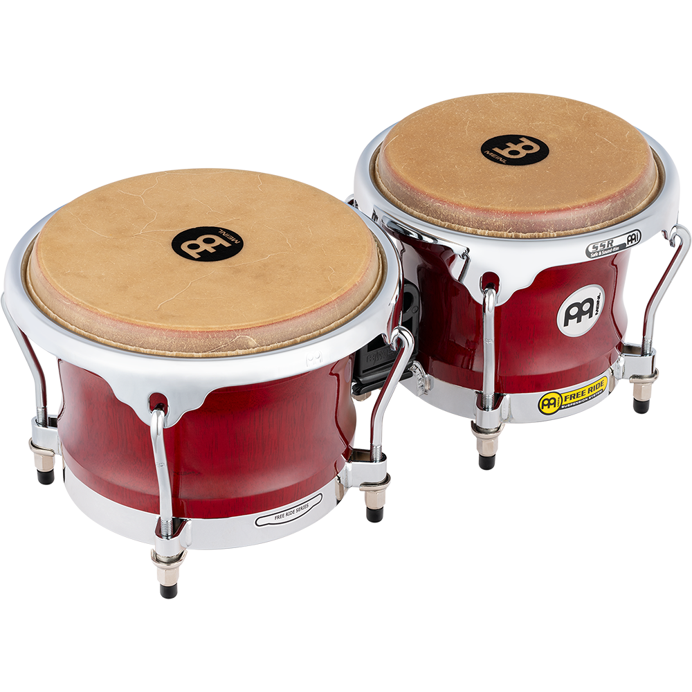 Meinl FWB400CR – Free Ride wood bongo – 7 en 8 1/2 inch – Cherry Red