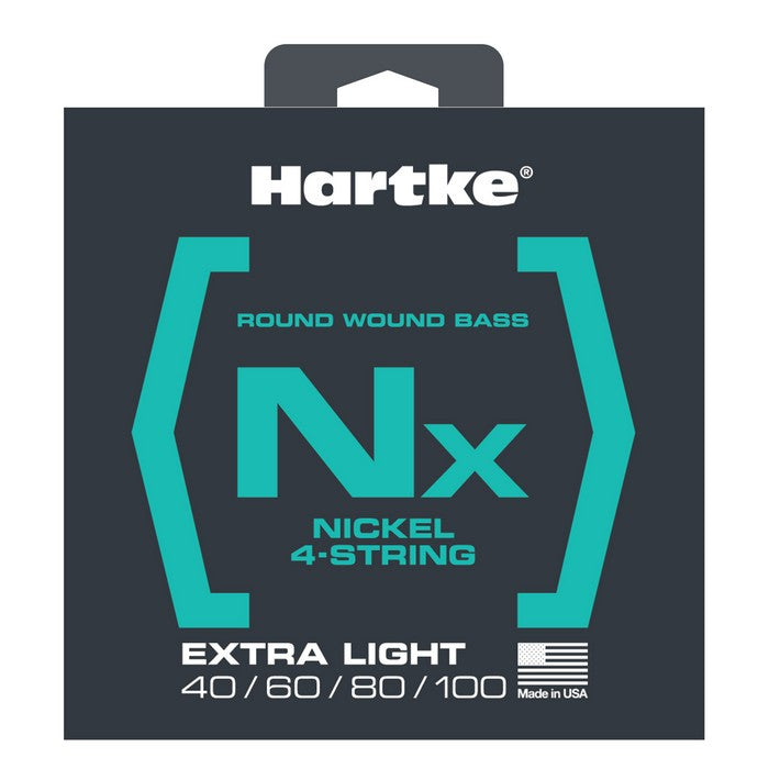 Hartke - LRHSBNX440 - Nickel Extra Light 4-String (40, 60, 80, 100) Premium Usa Bass Strings