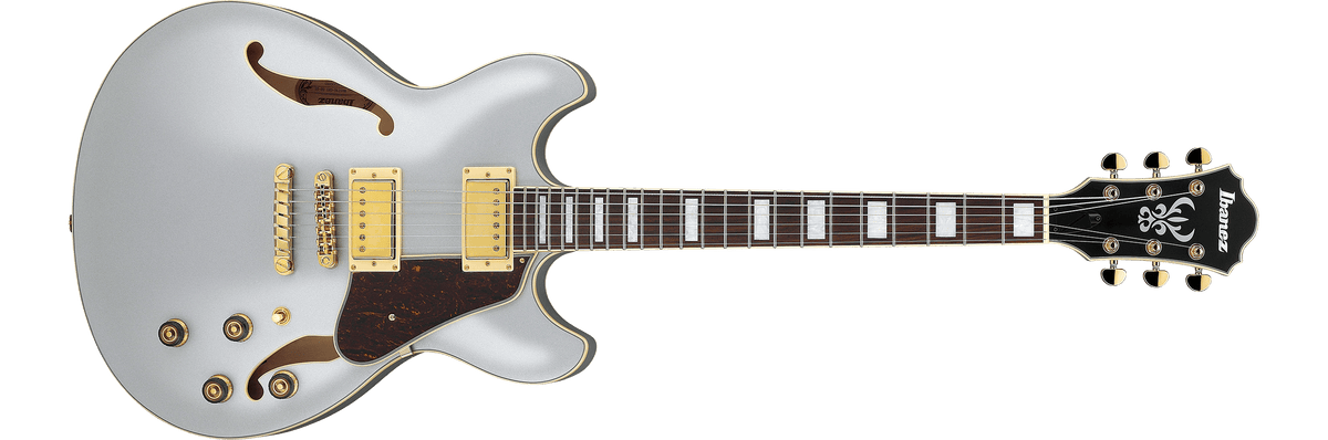 Ibanez AS73G-MSF – Semi-hollow elektrische gitaar – Moonstone Silver Flat