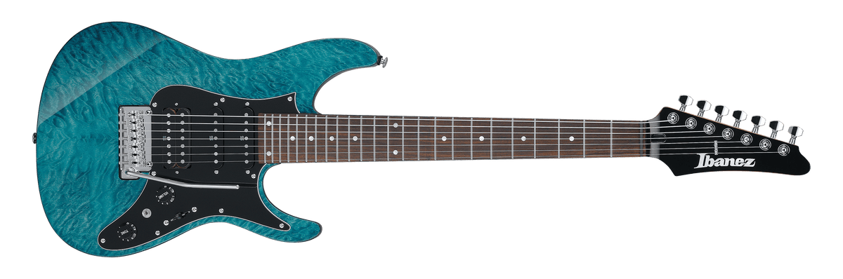 Ibanez AZ447P1QMCOB – 7-snarige elektrische gitaar – Cosmic Blue Starburst