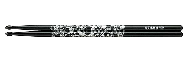 TAMA Design Stick Series Sticks of Doom 5A-S-BS – Drumstokken Japanse eik 14 mm, Black Silver Pattern