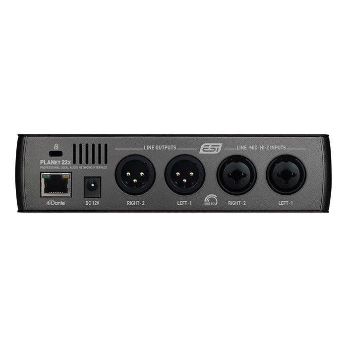 ESI Audio - ESIPLANET22X - Professional Dante Audio Interface with 2 Inputs / 2 Outputs