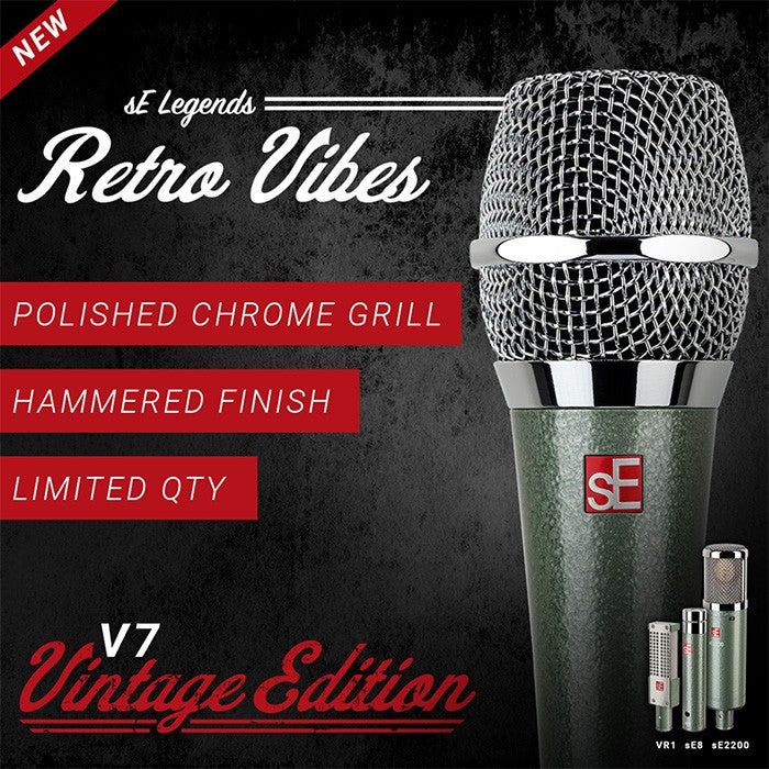 sE Electronics - QRV7VE - Professional dynamic vocal hand-held microphone with best-in-class performance. Vintage Edition