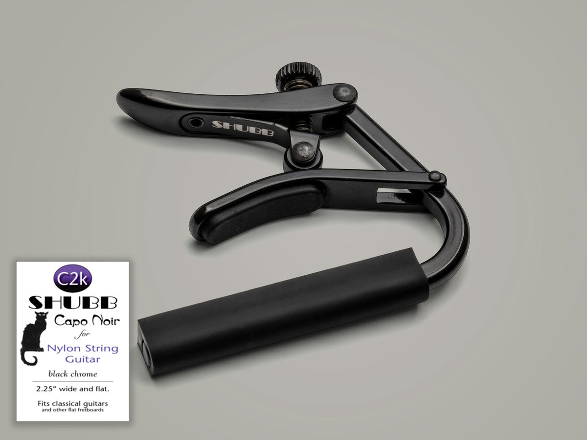 Shubb C2K Standard Capodastro voor Klassieke Gitaar – Zwart Chroom