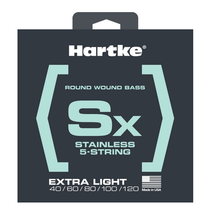 Hartke - LRHSBSX540 - Stainless Steel Extra Light 5-String (40, 60, 80, 100, 120) Premium Usa Bass Strings