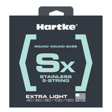 Hartke - Lrhsbsx540 - Stainless Steel Extra Light 5-String (40, 60, 80, 100, 120) Premium Usa Bass Strings