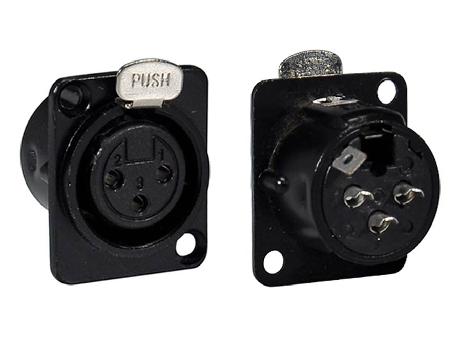 Boston XLR-3FDLBK XLR-chassisconnector female 3-polig zwart