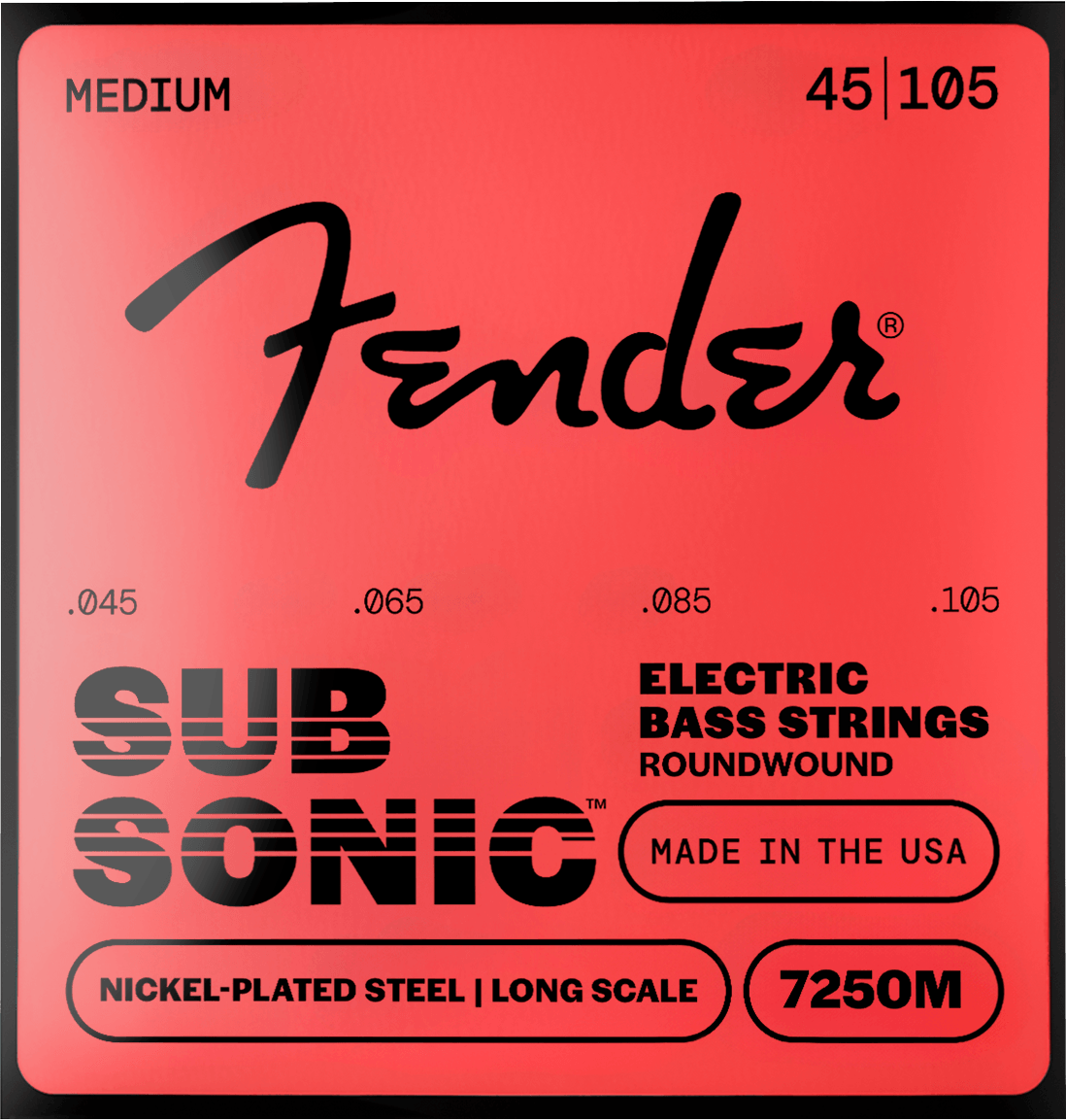 Fender F-7250M SubSonic 7250 Nickel-Plated Steel basgitaarsnaren 45-105