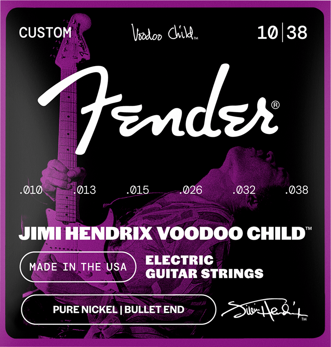 Fender 0733150609 Jimi Hendrix Voodoo Child 10-38 Vintage Nickel met bulleteinde