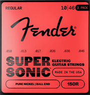Fender F-150R-3 SuperSonic 150 elektrische gitaarsnaren 10-46 Pure Nickel met baleinde 3-pack