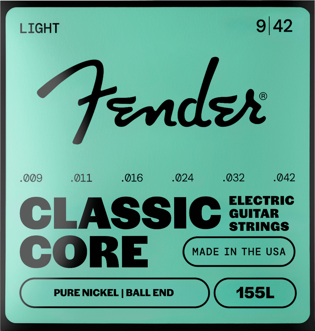 Fender F-155L Classic Core Pure Nickel elektrische gitaarsnaren 9-42 met baleinde